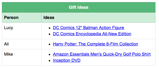 evernote gift ideas