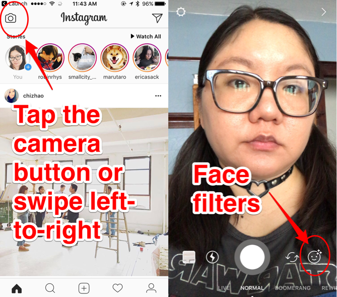 instagram face filters access