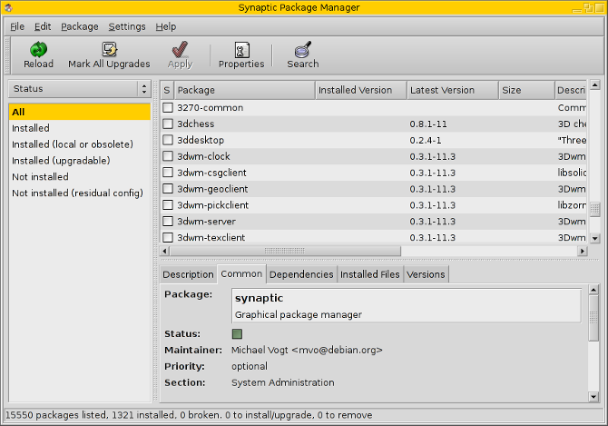 synaptic package manager