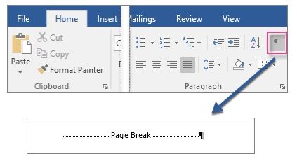 Microsoft Word 2016 - Page Break