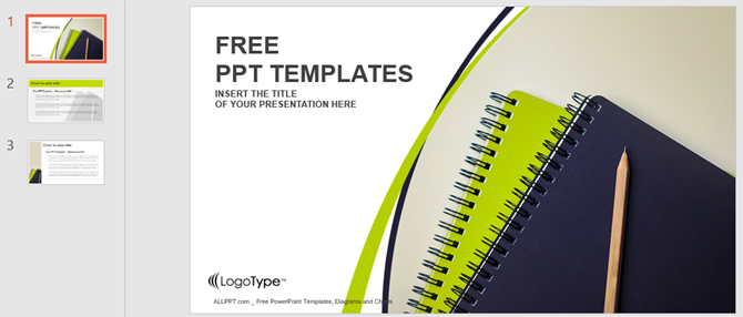 pencil and notebooks powerpoint template