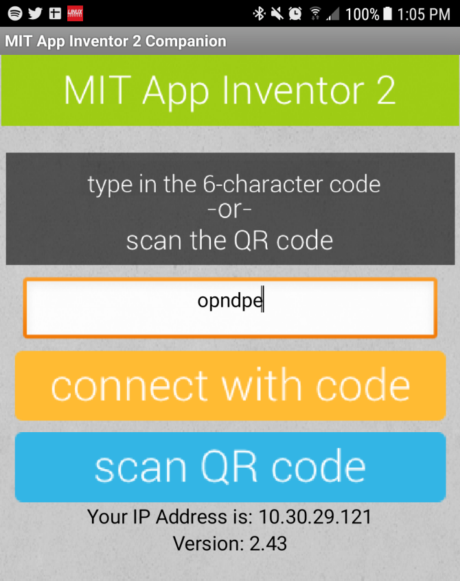 android create app appinventor companion phone