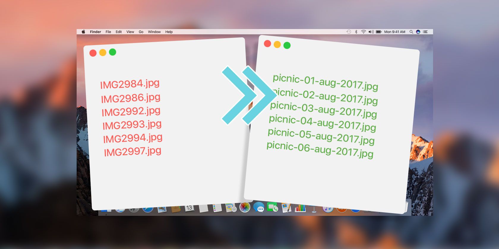 batch rename files mac automator