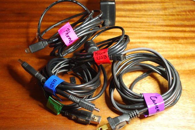 Add a duct tape to wires and write on it to know which cable is for which device 