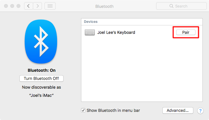 Mac Connect Bluetooth keyboard
