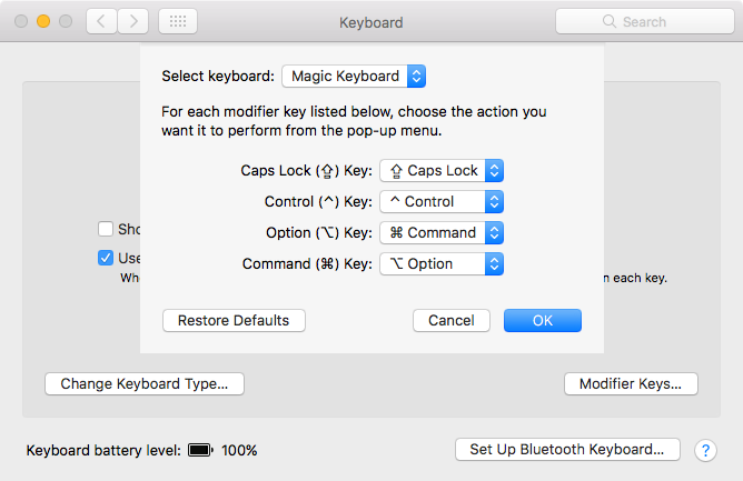 Mac change modifier keys