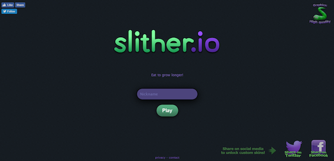 slither start page