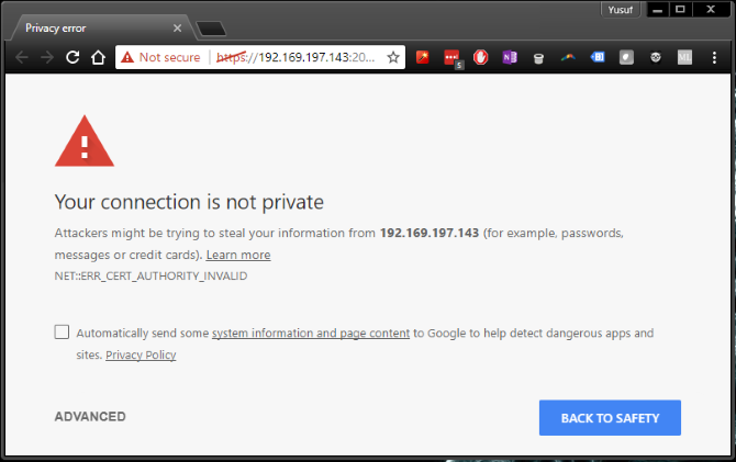 ubuntu ssl privacy warning