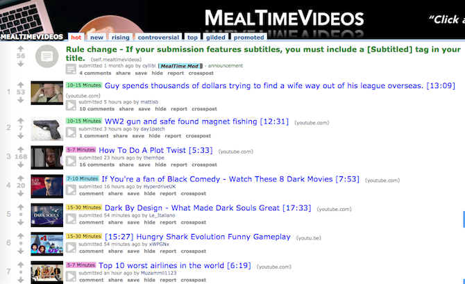 what to watch next reddit mealtimevideos