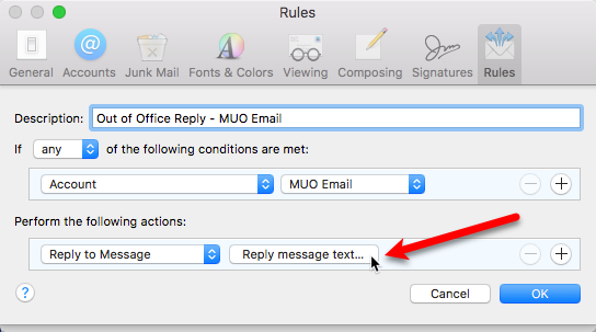 set up out of office in outlook for mac