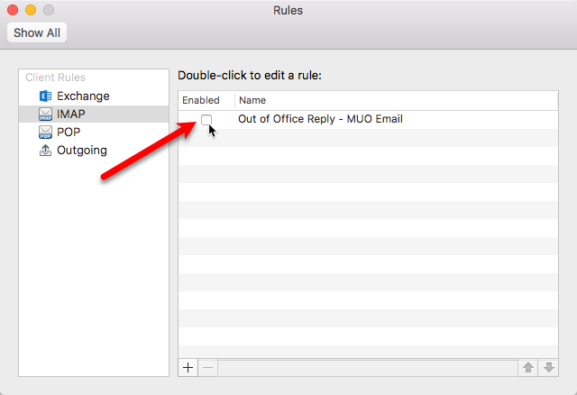 outlook for mac out of office message