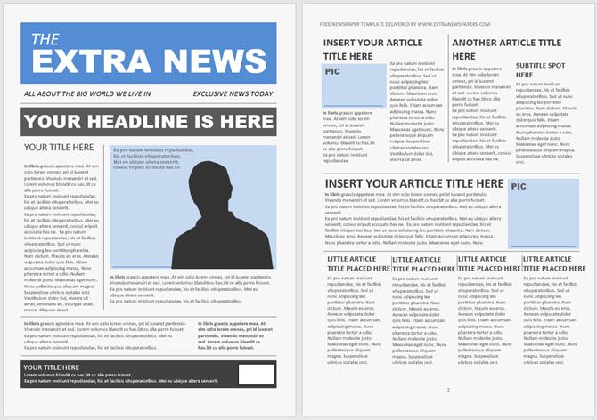newsletter template newspaper design