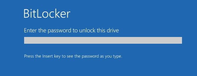 bitlocker password screen