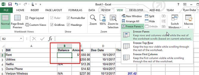 how to organize your bills on excel