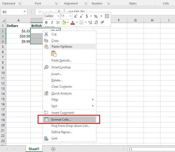 How to Use Different Currency Symbols in Specific Cells in Excel