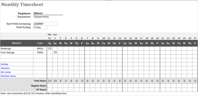 excel for mac time sheet template