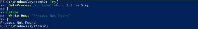 Foutafhandeling in PowerShell met try/catch