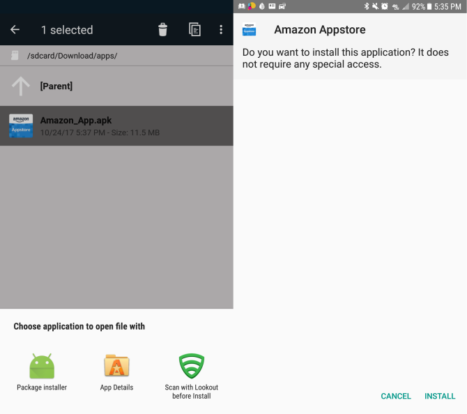 android versions amazon appstore install
