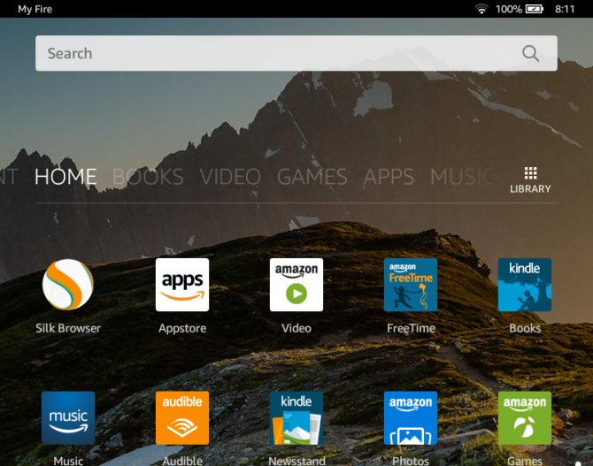 android versions amazon fire10 homescreen