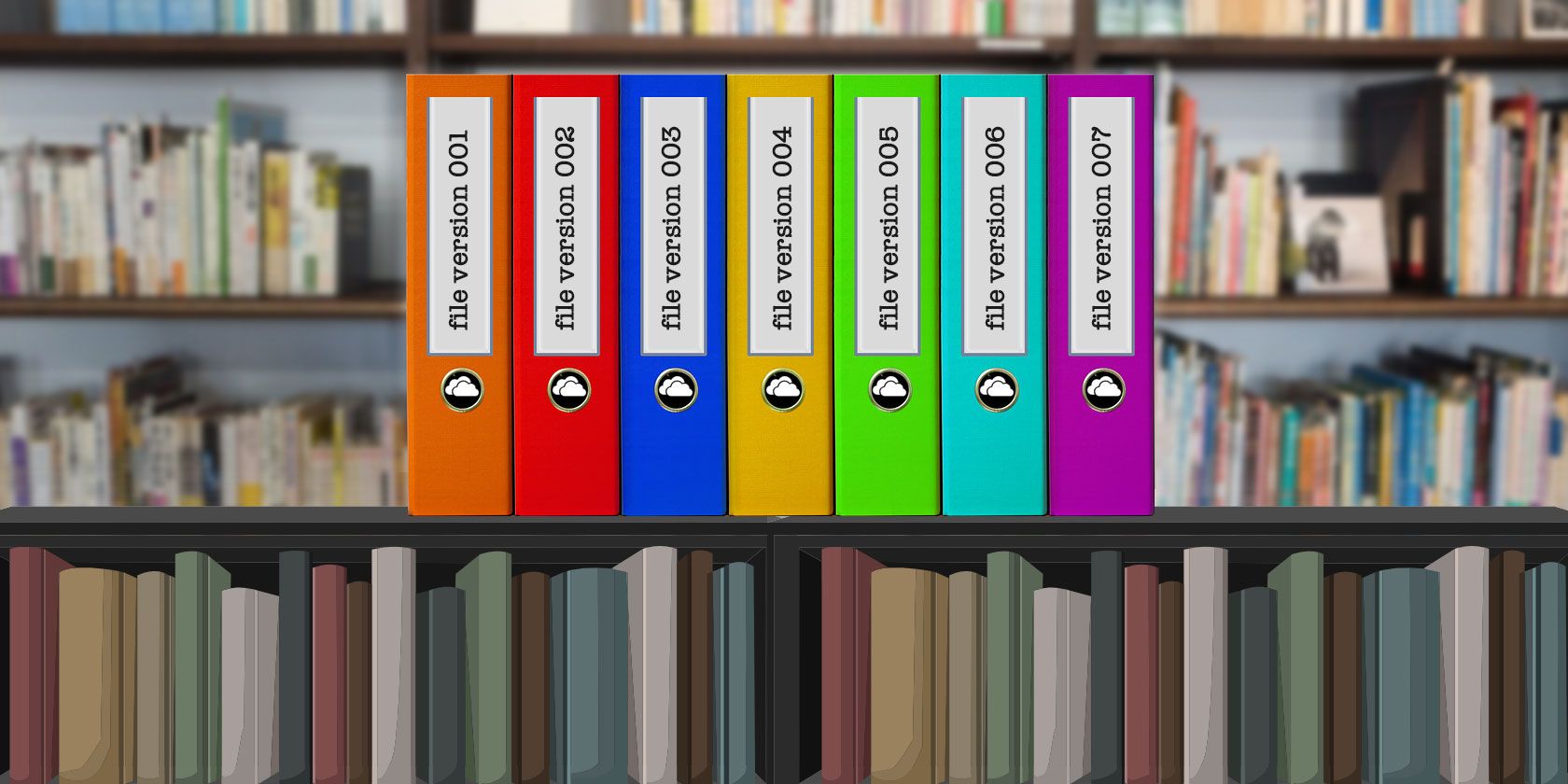 Colorful files in a row