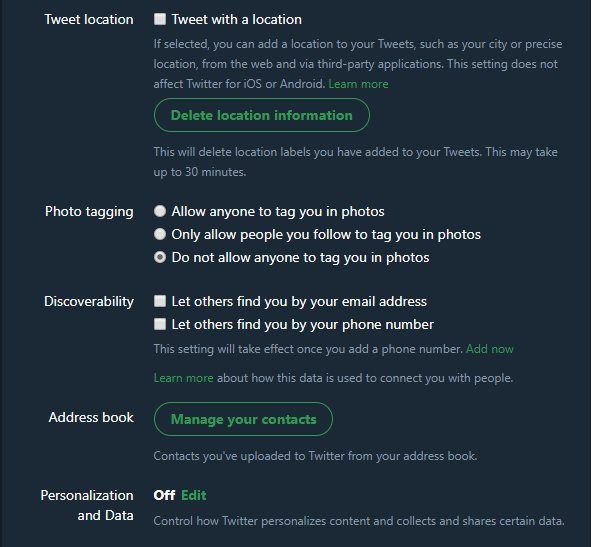 what is twitter privacy security