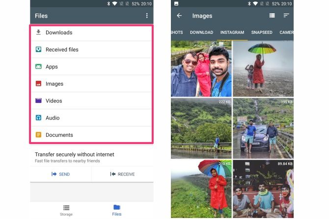 features of google files go app