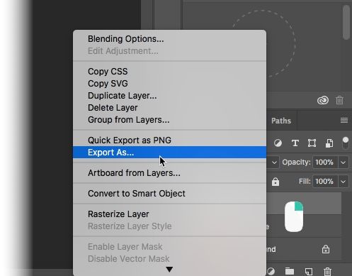 Right-Click-PhotoShop Layer