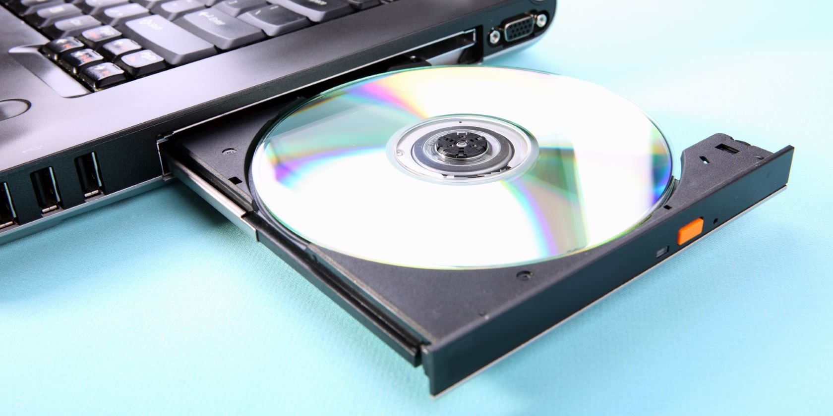 Computer with CD in disc drive