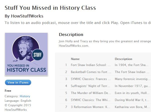 family friendly podcasts stuff you missed in history class