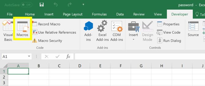 password protect excel file