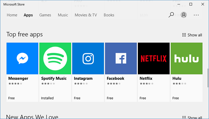 Microsoft Store Windows 10 UWP Apps