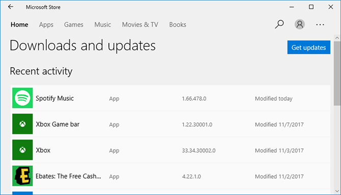 Microsoft Store Windows 10 UWP App Updates