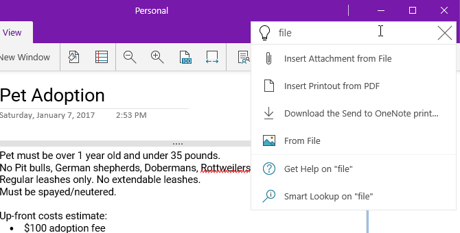 با استفاده از بگویید من در onenote