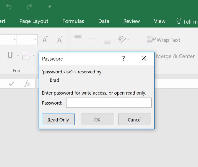 password protect excel file