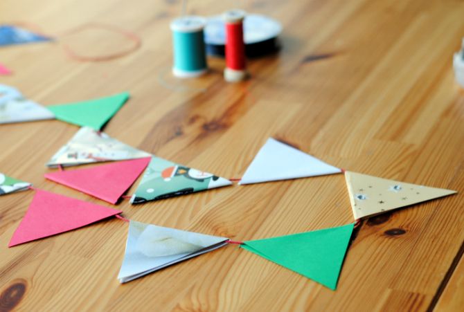 Recycled Christmas Card Bunting