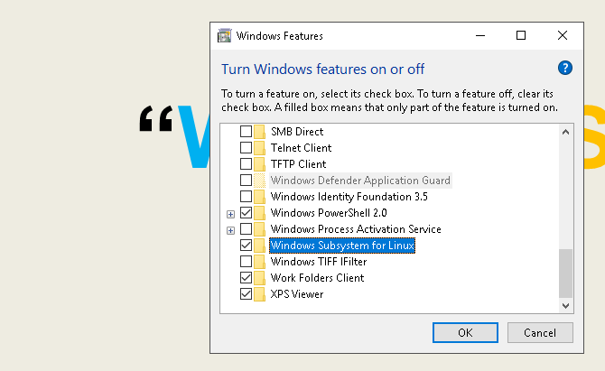 Windows 10 enable Linux