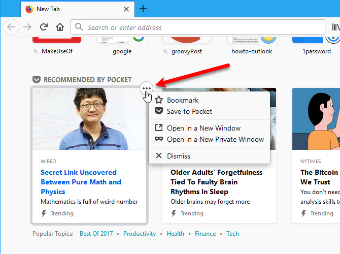 Customize Firefox Pocket recommendations