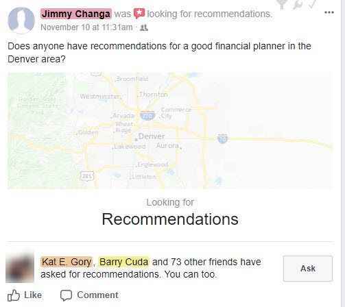 facebook hidden recommendations
