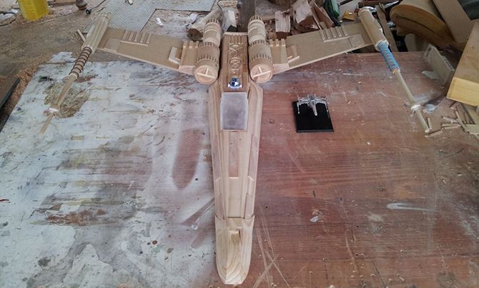 DIY Star Wars X-wing woodworking project