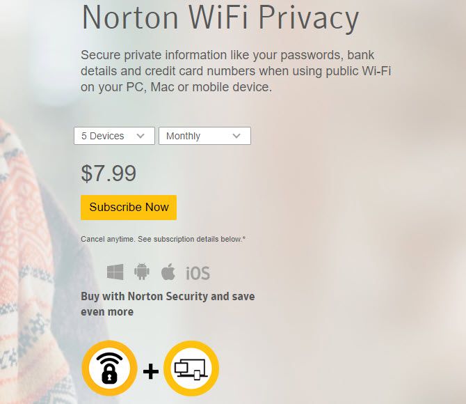 Subscribe to Norton WiFi Privacy
