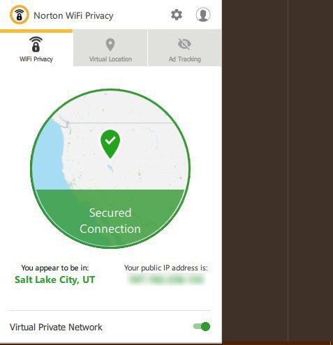 Using Norton WiFi Privacy on Desktop - secured connection