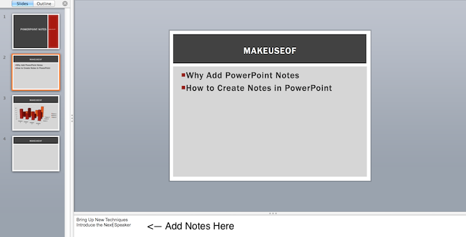 add powerpoint speaker notes