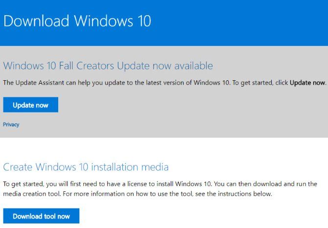 Download Windows 10 from Microsoft