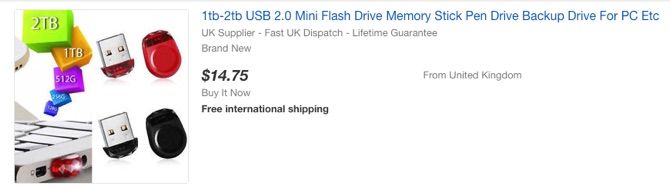 Fake USB Flash Drives on eBay