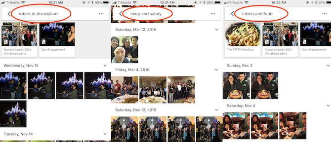 Advanced searches in Google Photos