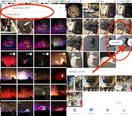 how to quickly find photos in google photos