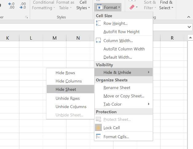 how to hide and unhide sheets in excel