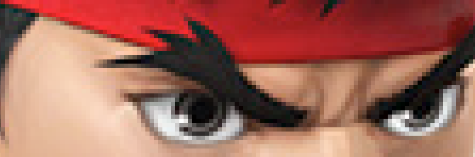 A close-up of an image pre-vectorization showing the pixels