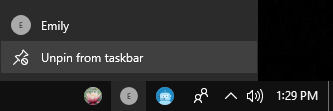 windows 10 taskbar my people feature
