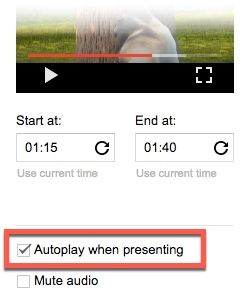 Google Slides - Autoplay Video